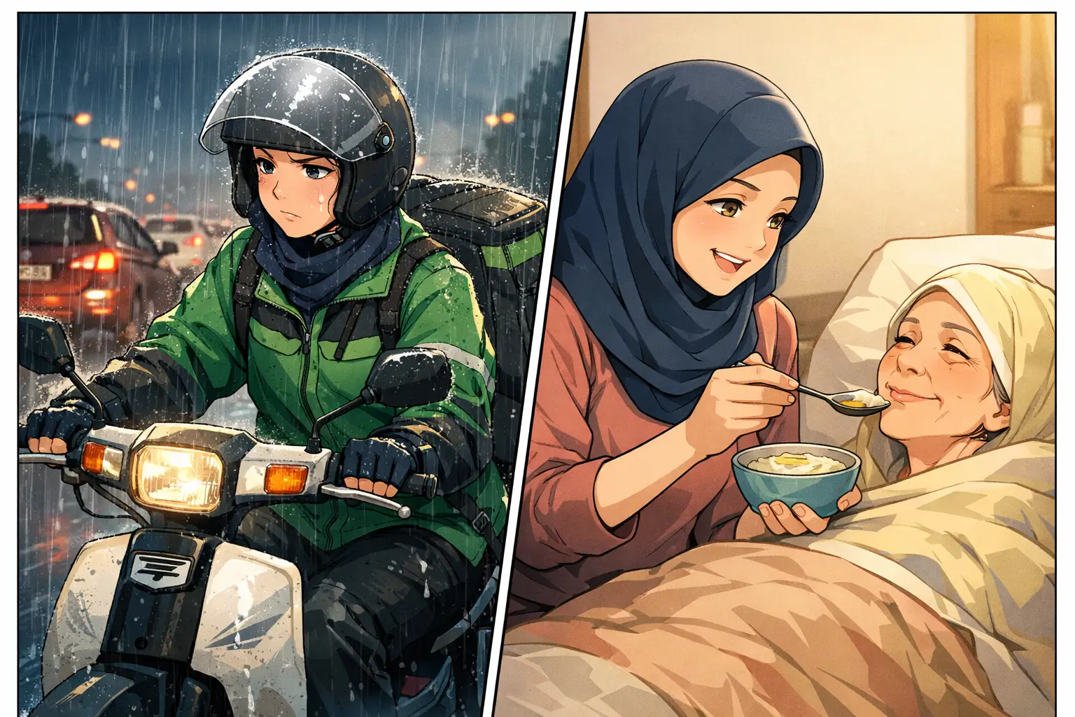 Rutin harian Putri sebagai rider SasaFood