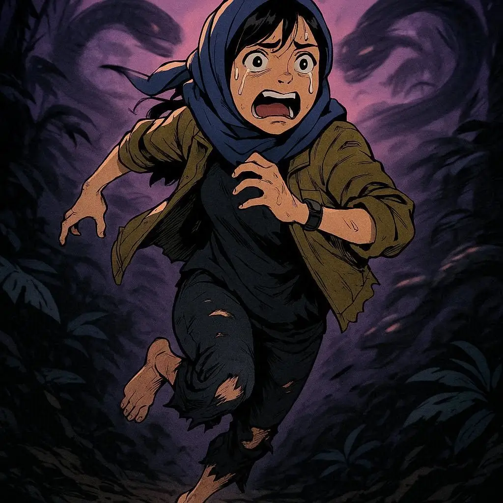 Putri lari ketakutan daripada ular dimensi